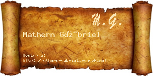 Mathern Gábriel névjegykártya